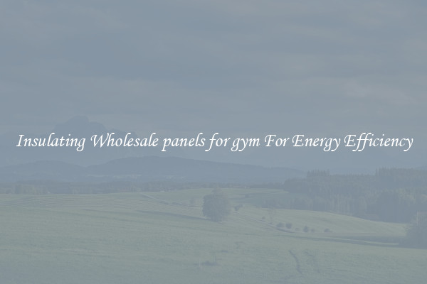 Insulating Wholesale panels for gym For Energy Efficiency