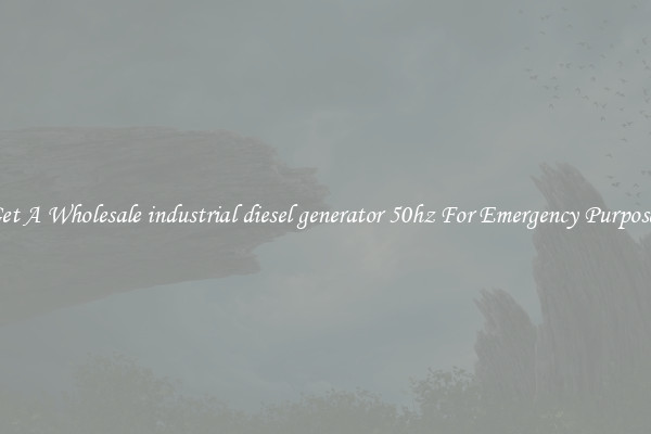 Get A Wholesale industrial diesel generator 50hz For Emergency Purposes