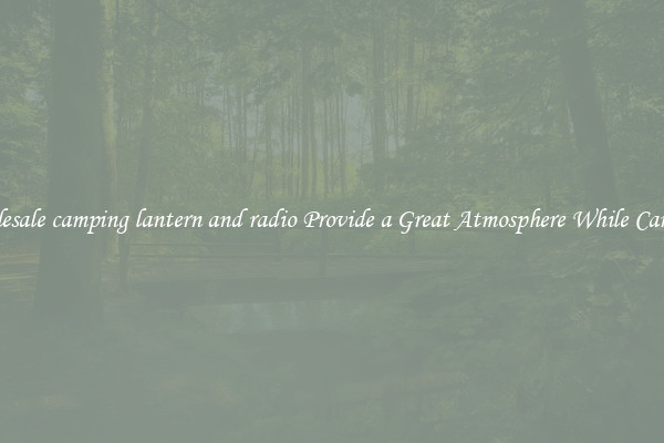 Wholesale camping lantern and radio Provide a Great Atmosphere While Camping