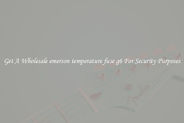 Get A Wholesale emerson temperature fuse g6 For Security Purposes
