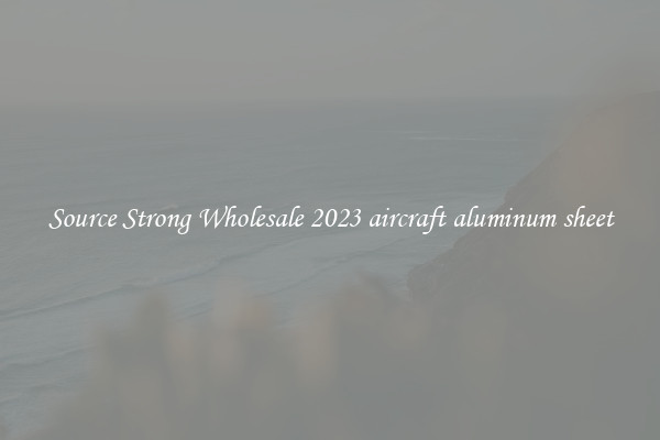 Source Strong Wholesale 2023 aircraft aluminum sheet