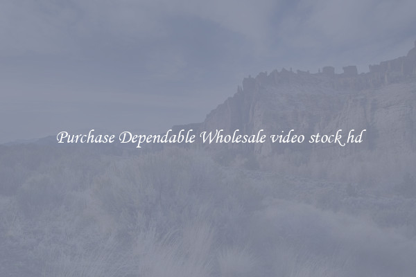 Purchase Dependable Wholesale video stock hd