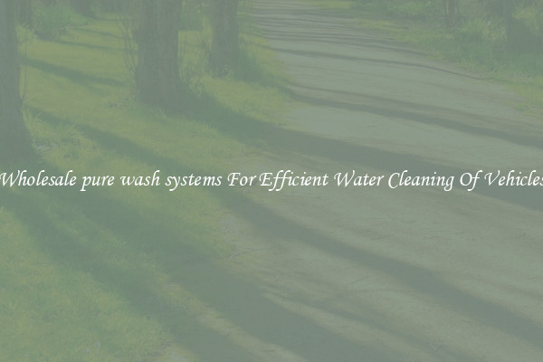 Wholesale pure wash systems For Efficient Water Cleaning Of Vehicles